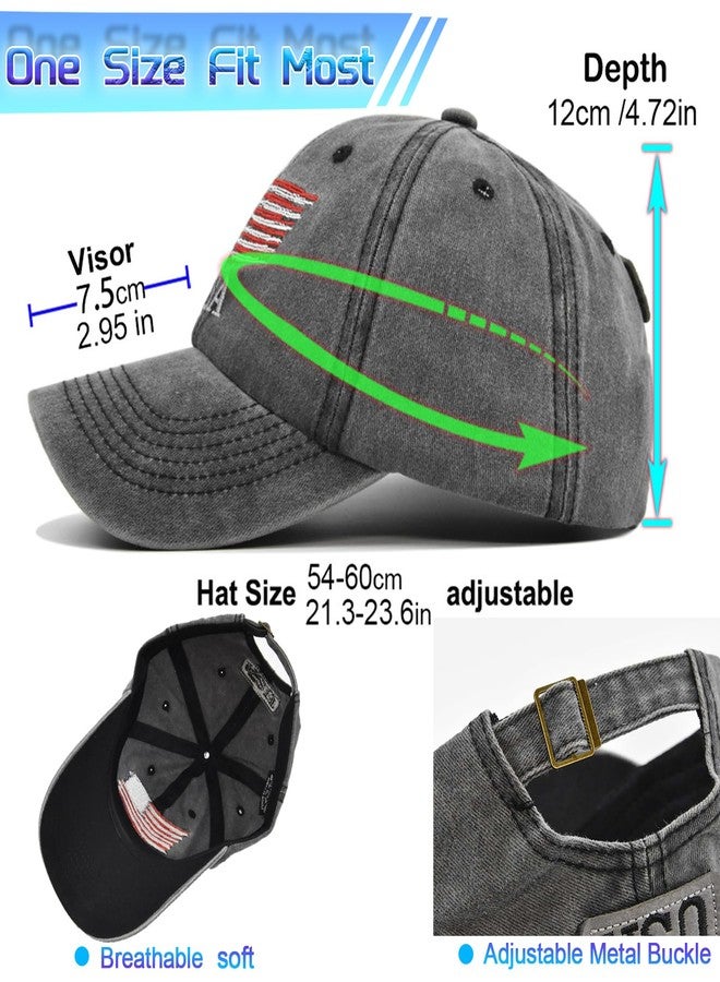 FACITE American Flag Hat for Men Women Baseball Cap USA Flag Hat for Men 4th of July Outfit for Women Accessories Embroidery Vintage Cotton Trucker Hat Men Patriotic Ball Cap Snapback Dad Hat Adjustable Gift - Image 2